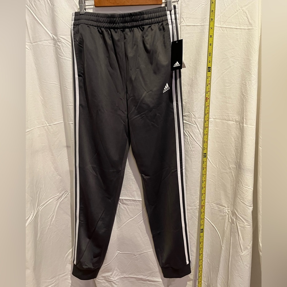 Adidas Gray Joggers with White Accents